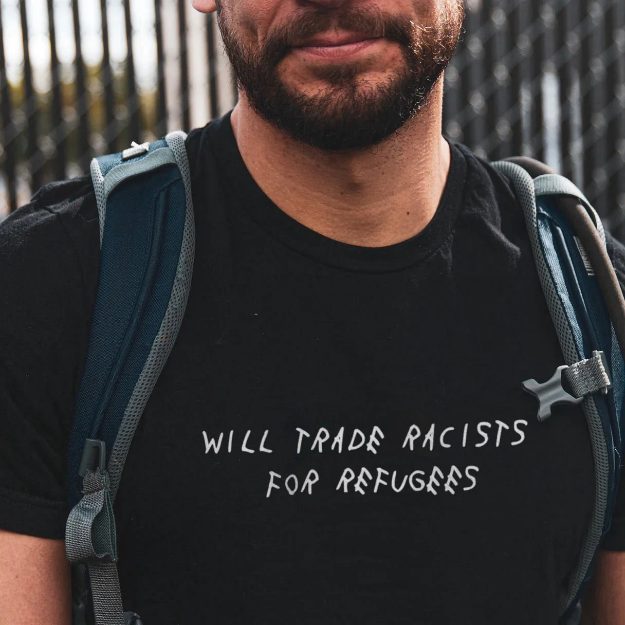 Trade Racists For Refugees Tee - Image 3
